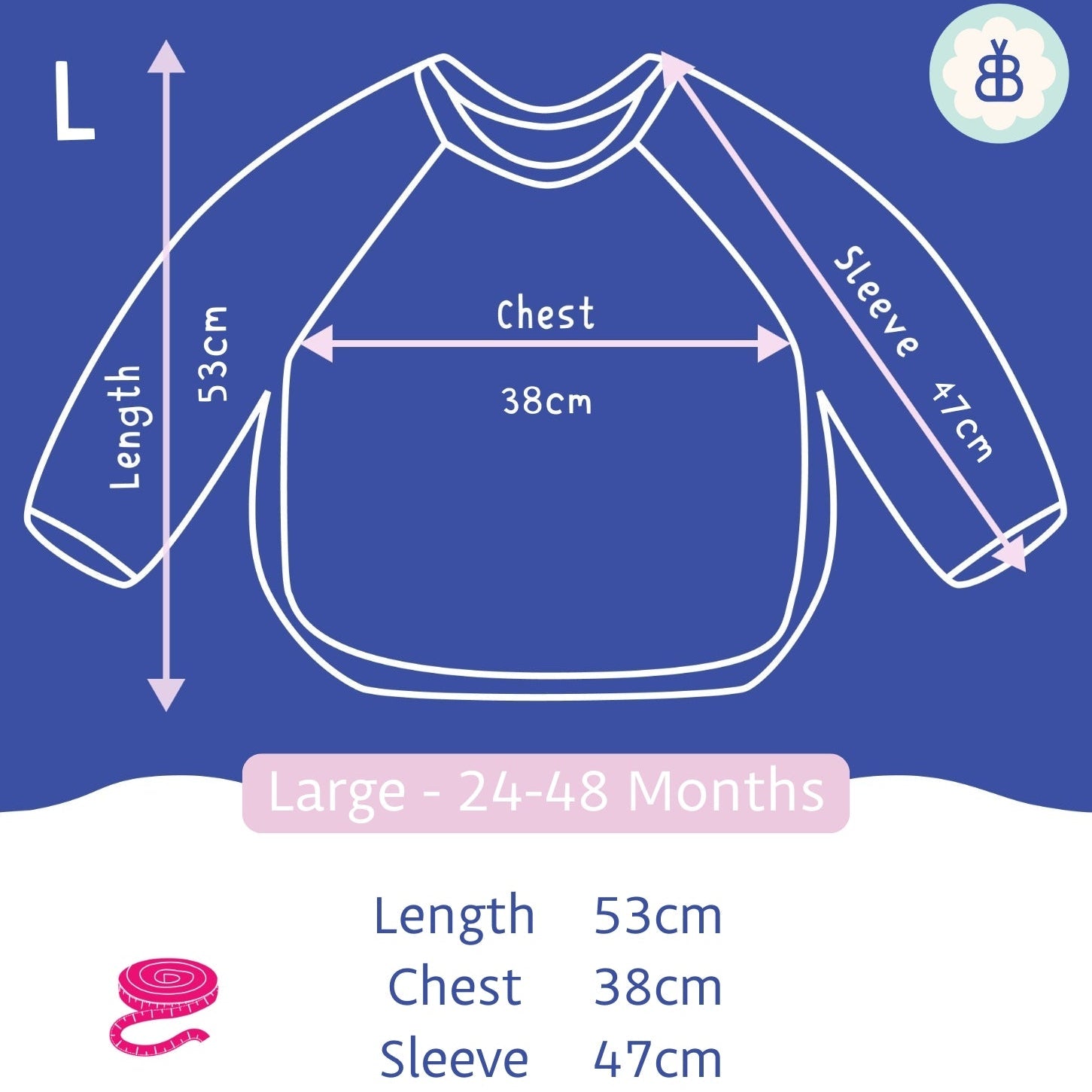 Long Sleeved Baby Bib - Pink Bow