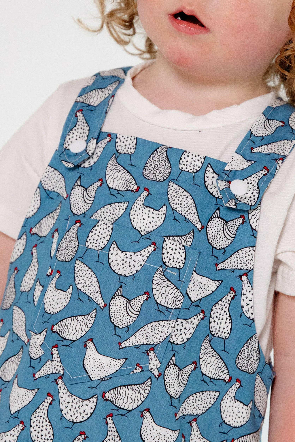 Chicken Cotton Dungarees Shorts