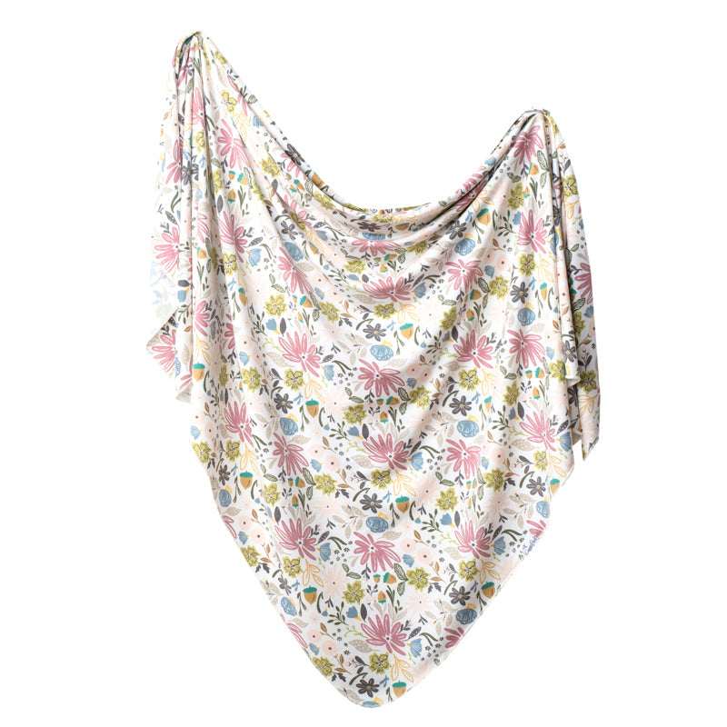 Copper Pearl Knitted Swaddle Blanket Olive