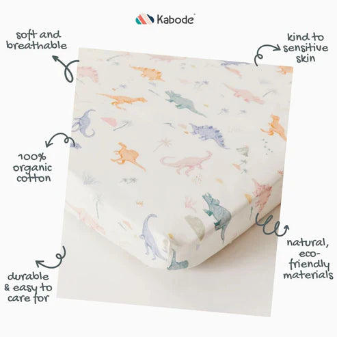Kabode - Organic Cot Fitted Sheet - Dino