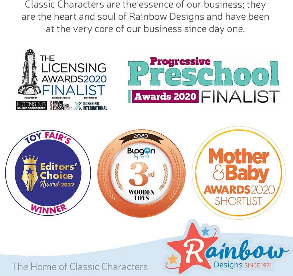 Rainbow Designs Bedtime Cuddles with Paddington Bear Set - Cuddleable Soft Teddy Toy & Marmalade Jar Nightlight - Calming Lullaby, Colour-Changing Moons & Stars