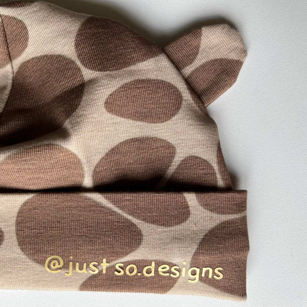 Giraffe Print Newborn Hat
