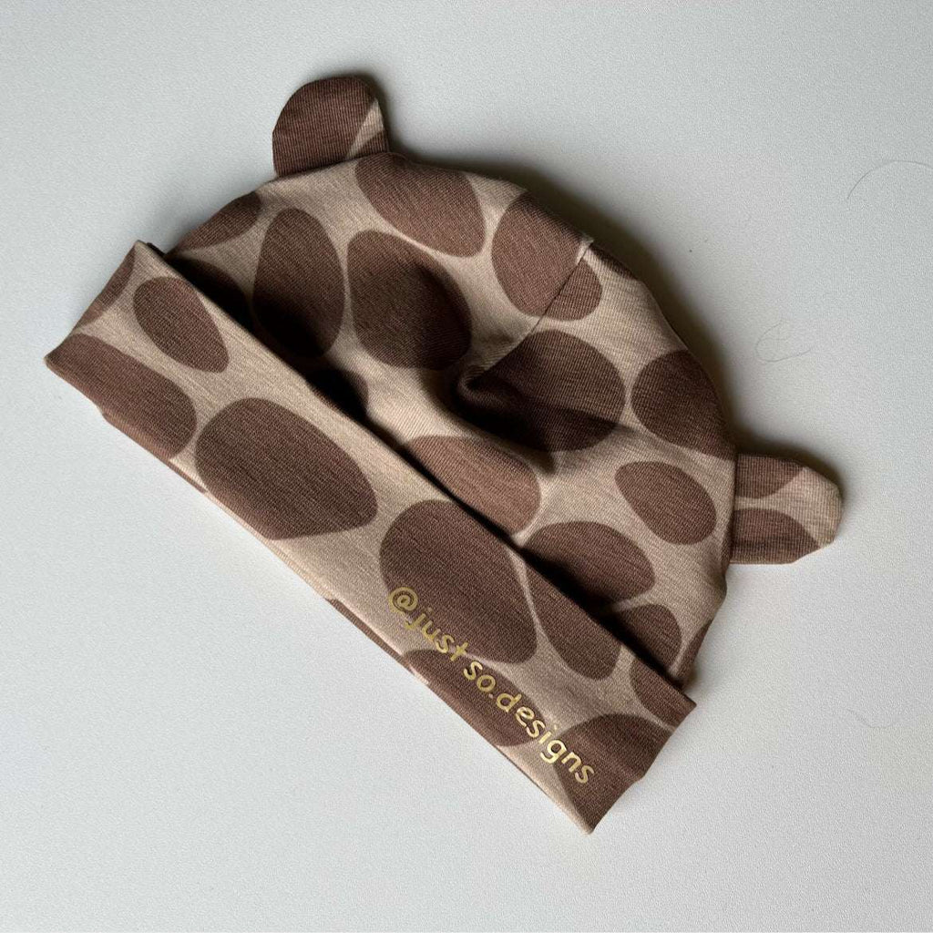 Giraffe Print Newborn Hat