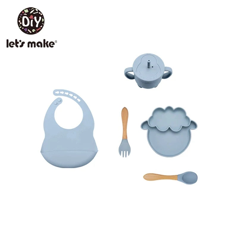 Silicone Baby Feeding Set – 5-Piece Suction Bowl & Utensils BPA-Free