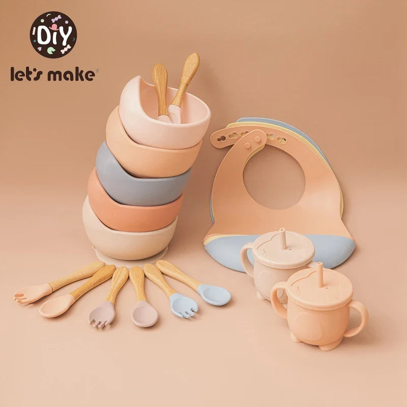 Silicone Baby Feeding Set – 5-Piece Suction Bowl & Utensils BPA-Free