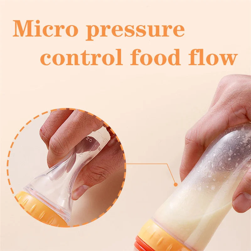 Softuru Baby Feeding Bottle – Silicone Spoon Milk & Cereal Feeder