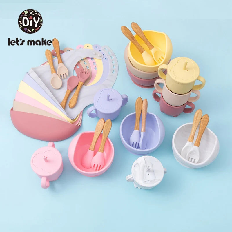 Silicone Baby Feeding Set – 5-Piece Suction Bowl & Utensils BPA-Free