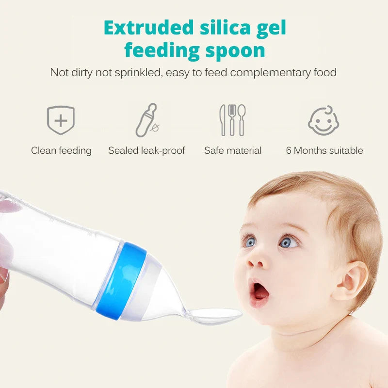 Softuru Baby Feeding Bottle – Silicone Spoon Milk & Cereal Feeder