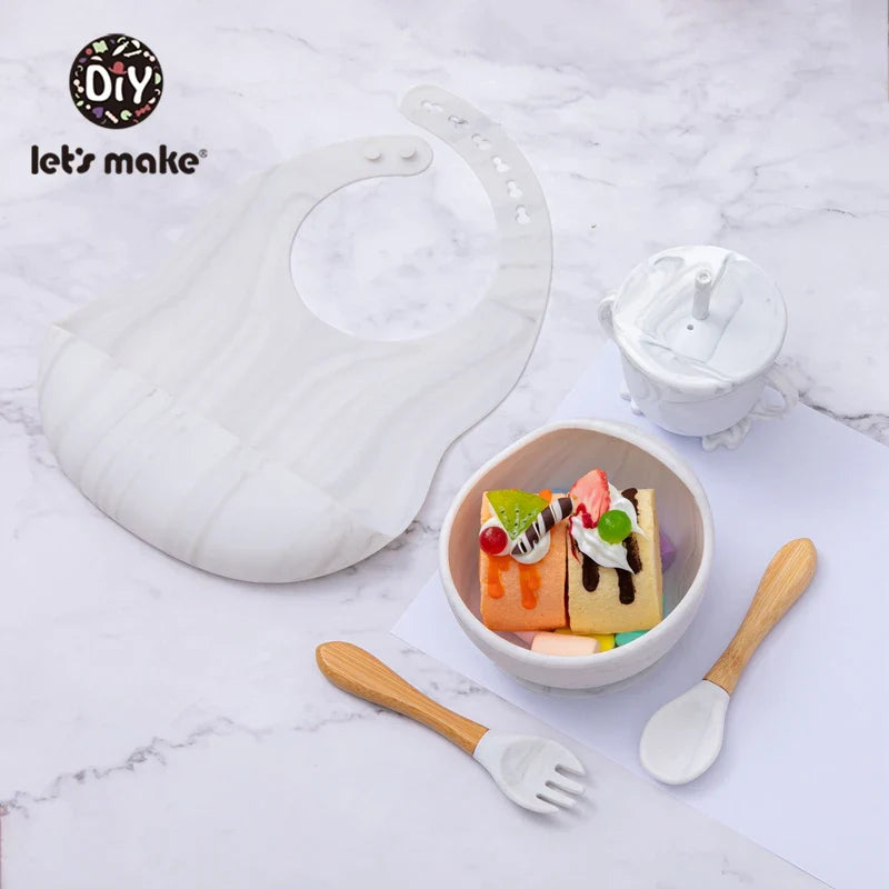 Silicone Baby Feeding Set – 5-Piece Suction Bowl & Utensils BPA-Free