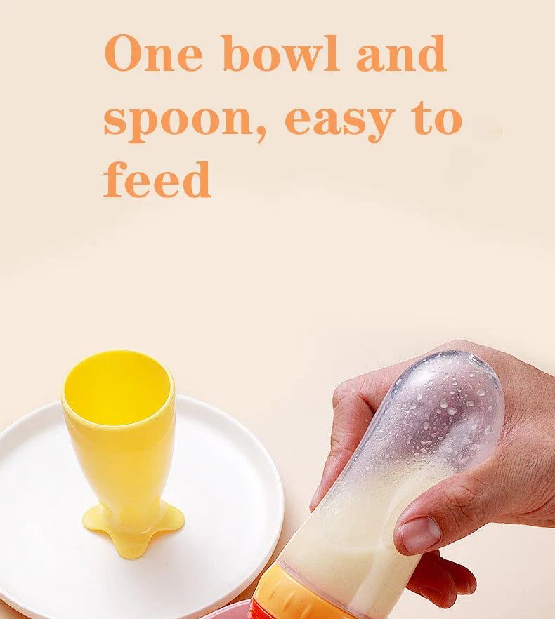 Softuru Baby Feeding Bottle – Silicone Spoon Milk & Cereal Feeder