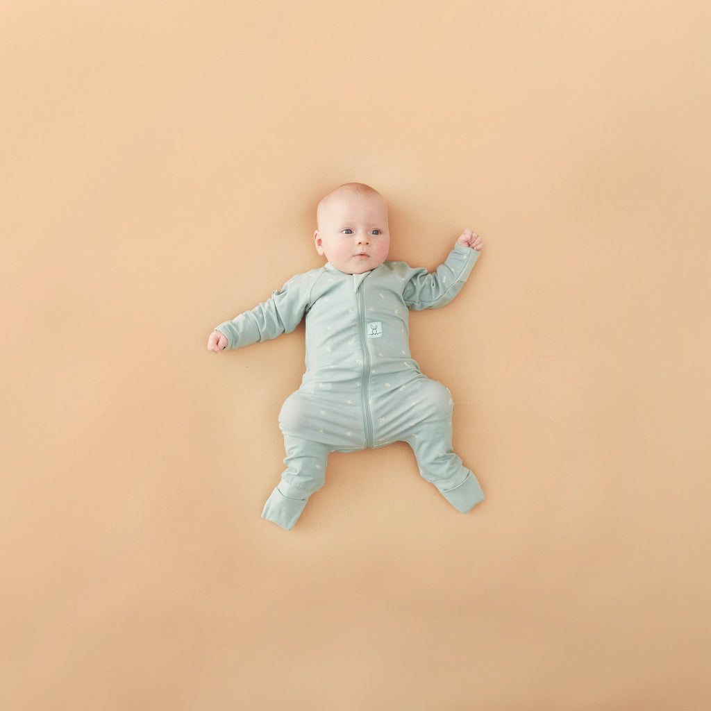 ergoPouch - Organic Layers Long Sleeve Babygrow Sage - Mild 0.2 TOG