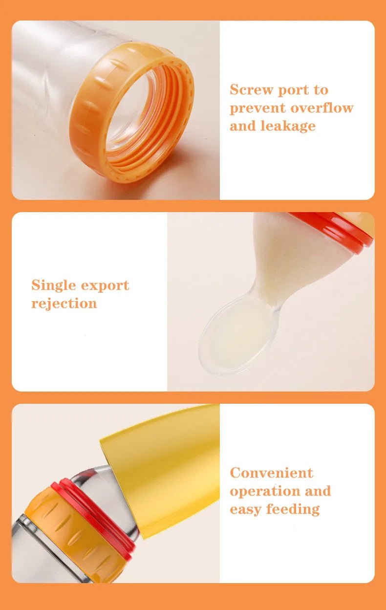 Softuru Baby Feeding Bottle – Silicone Spoon Milk & Cereal Feeder