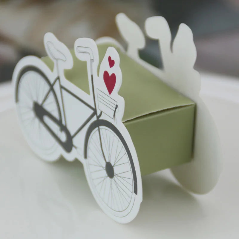 Baby Carriage Favor Boxes 10 Pack - Pastel Paperboard with Ribbon