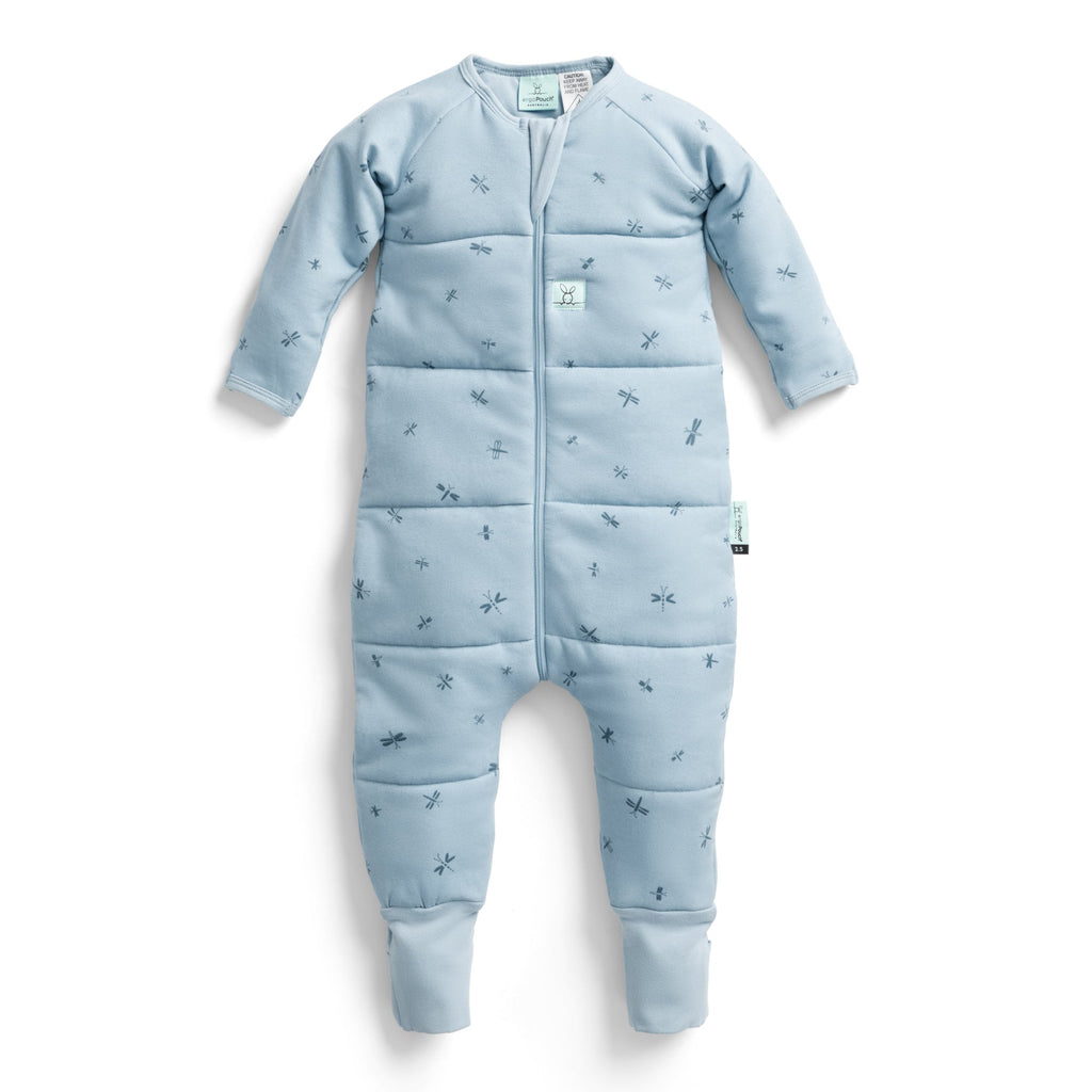 ergoPouch - Organic Winter Long Sleeved Sleep Onesie - Dragonflies 3.5 TOG