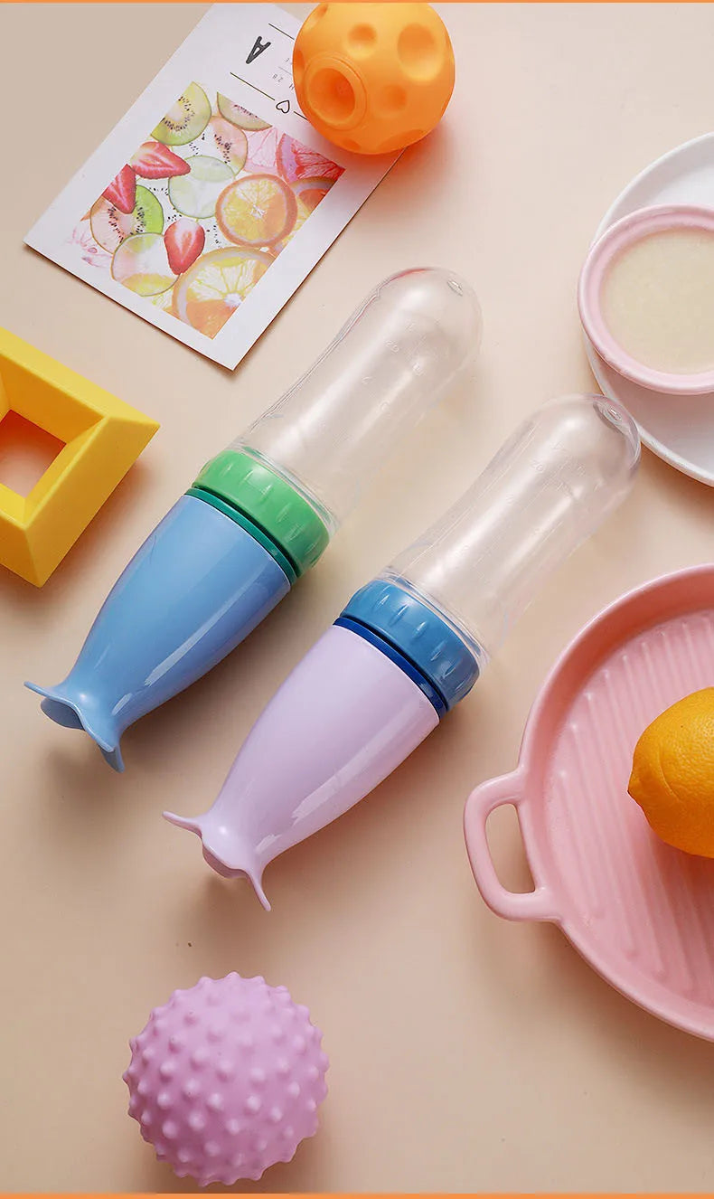 Softuru Baby Feeding Bottle – Silicone Spoon Milk & Cereal Feeder