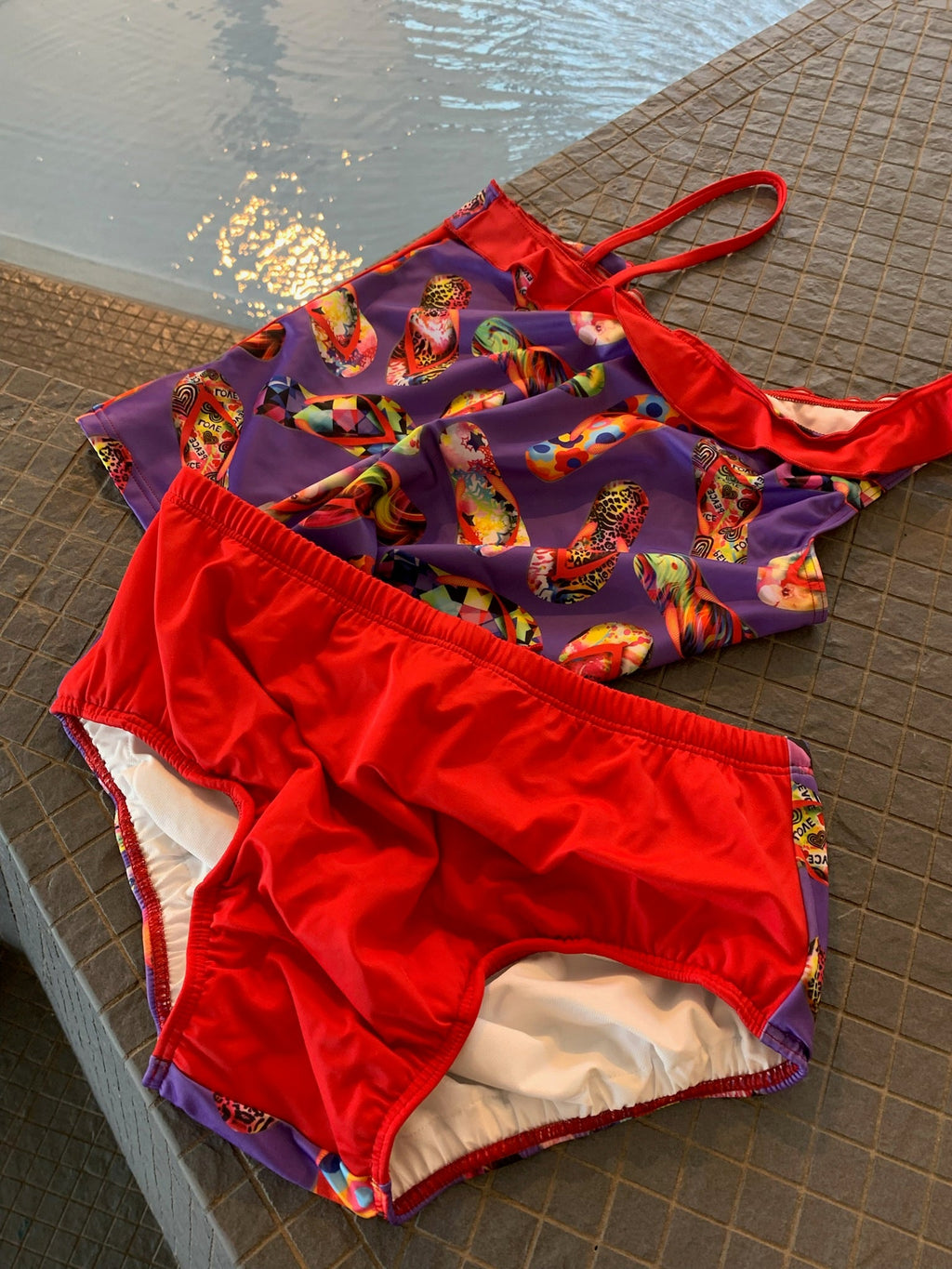 Girl's Flipflop Tankini w/briefs swimsuit