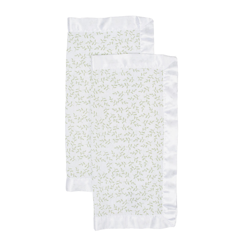 Lulujo - 2 Pack Muslin Security Comforter Blanket - Greenery