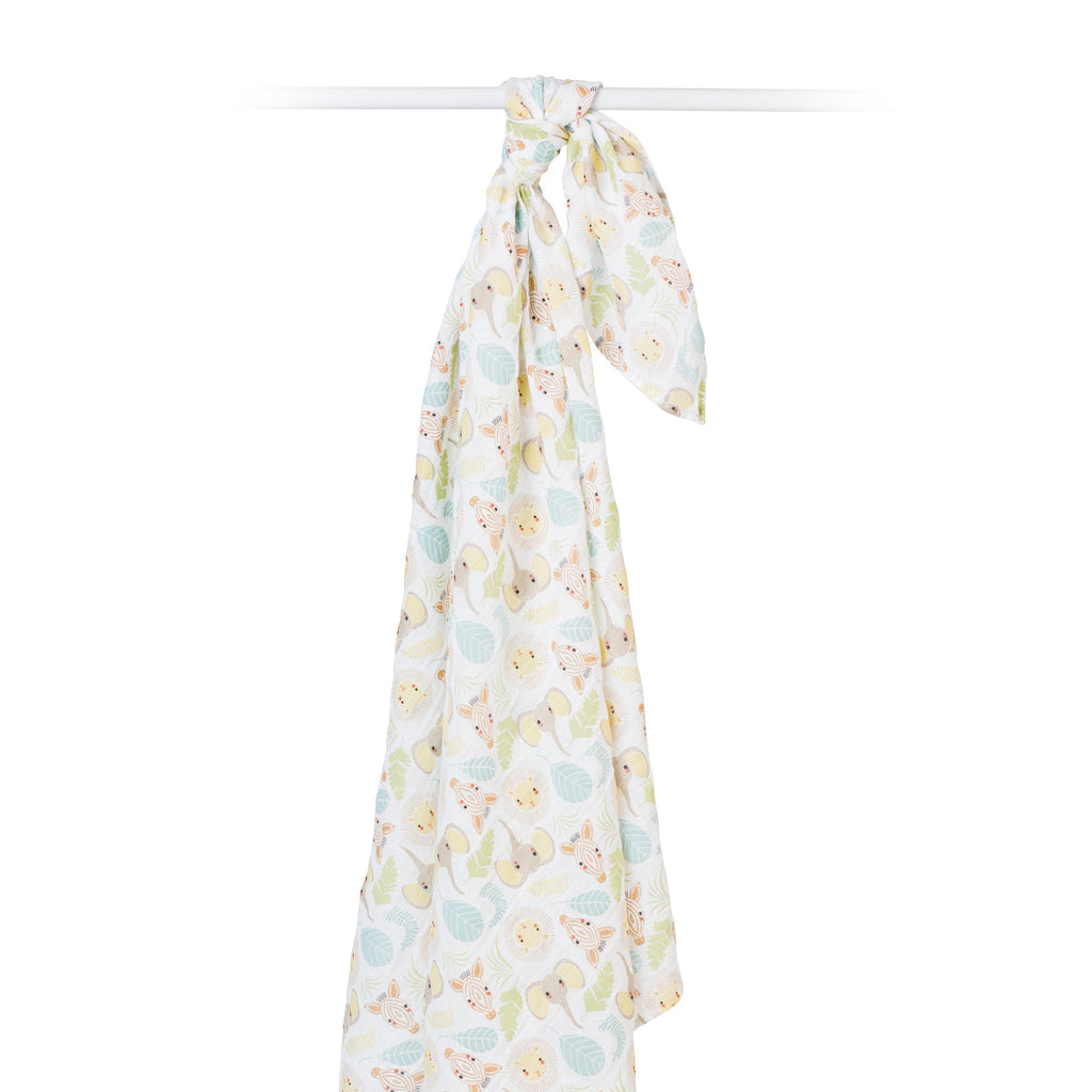 Lulujo - Muslin Swaddle - Jungle Safari (120cm x 120cm)