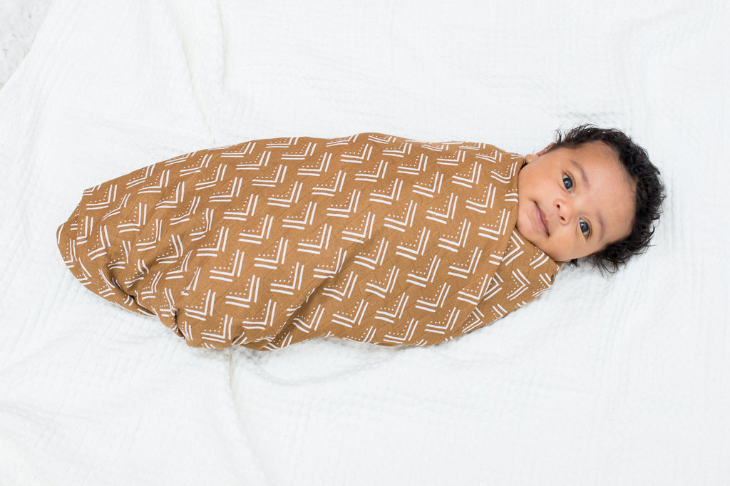 Lulujo - 2 Pack Cotton Swaddles - Blackbird / Mudcloth (100cm x100cm)