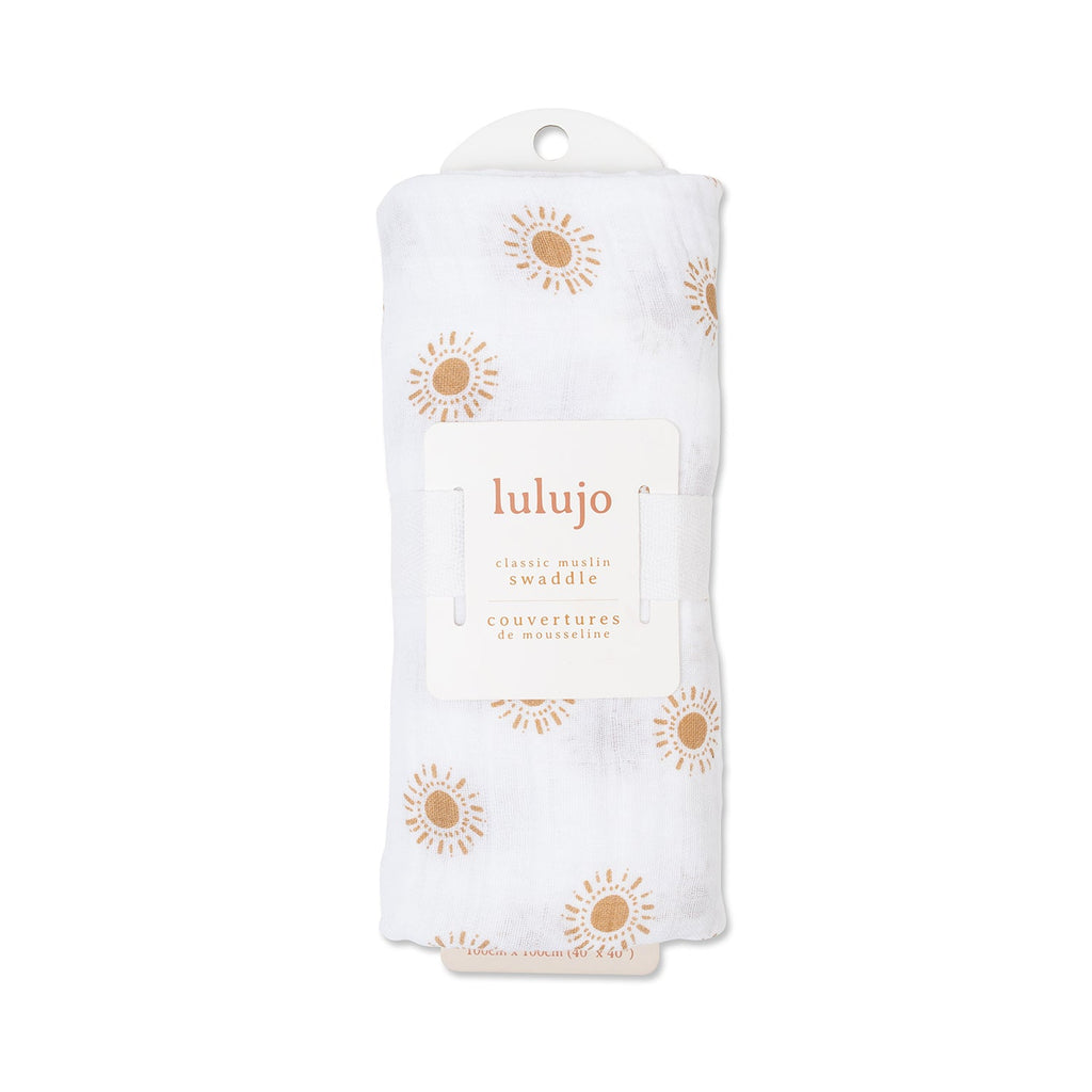 Lulujo - Muslin Swaddle - Suns (100cm x 100cm)