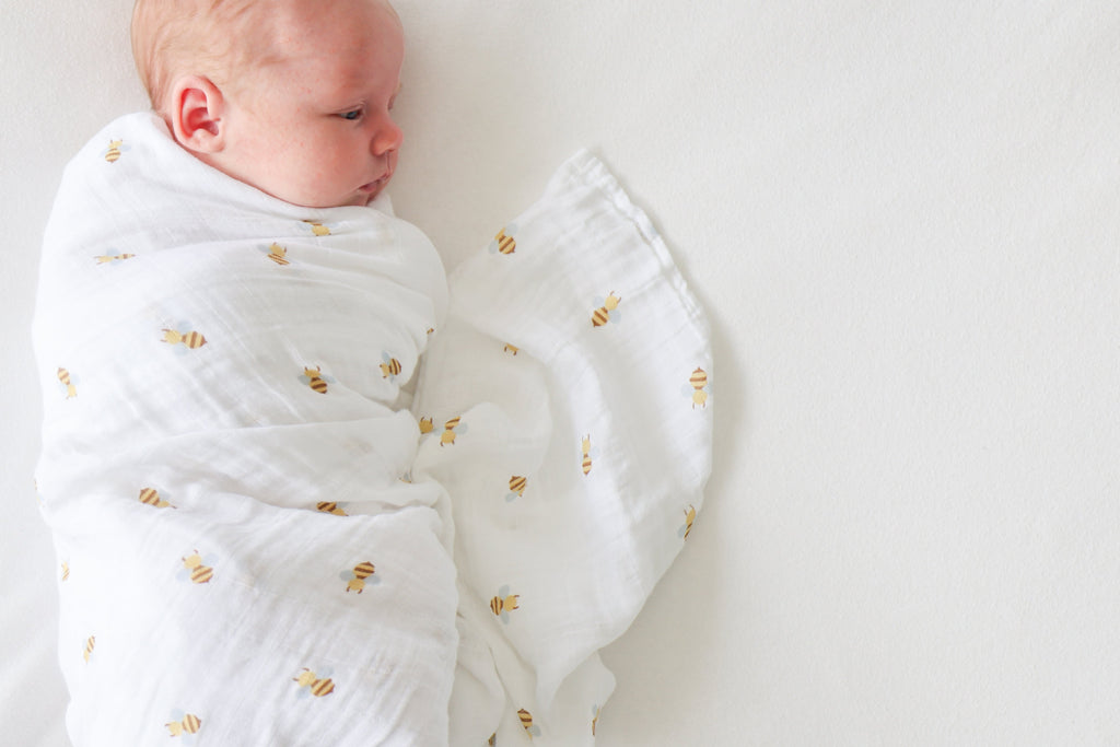 Lulujo - Muslin Swaddle - Bees (100cm x 100cm)