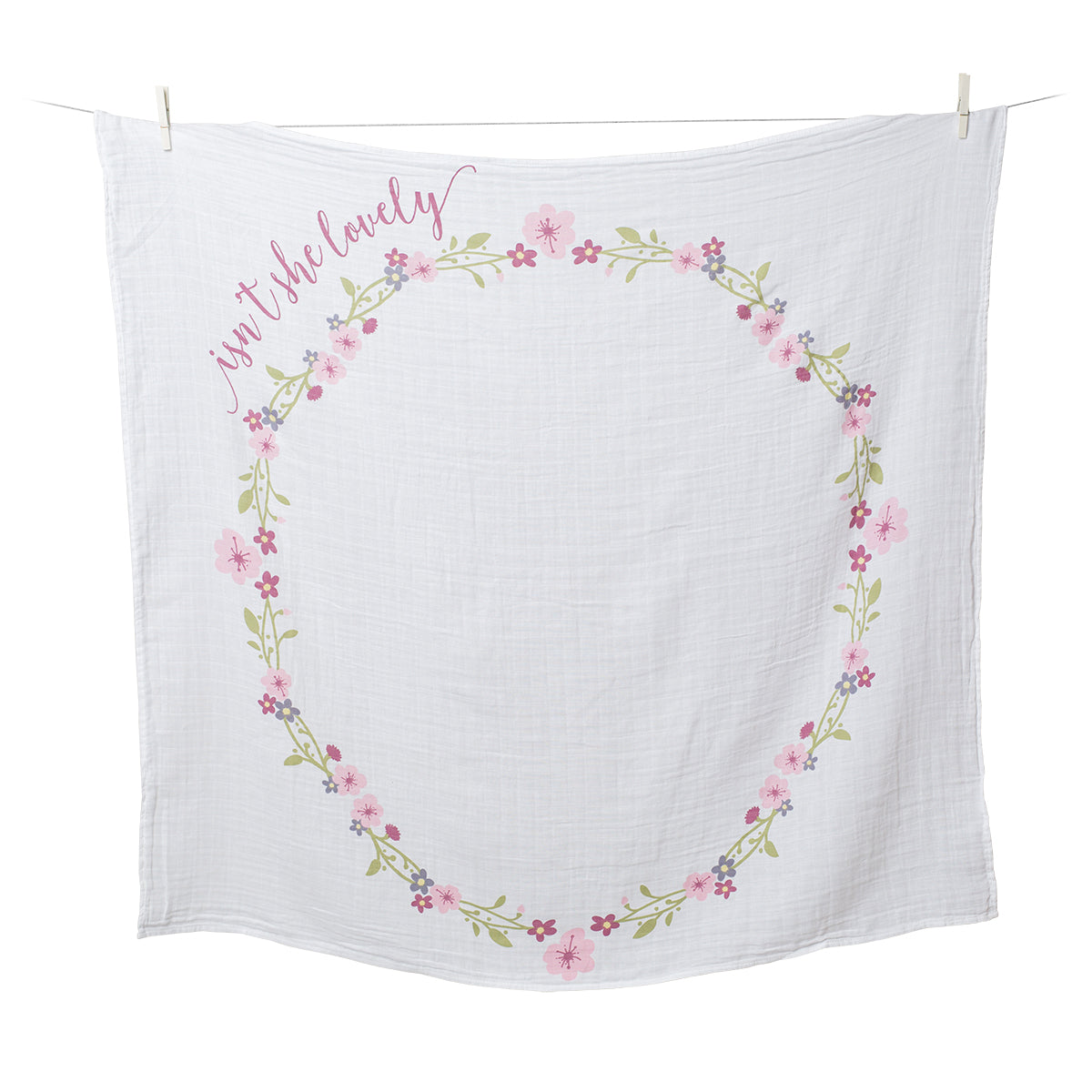 Lulujo - Single Cotton Swaddle & Cards Gift Set- Isn't She Lovely