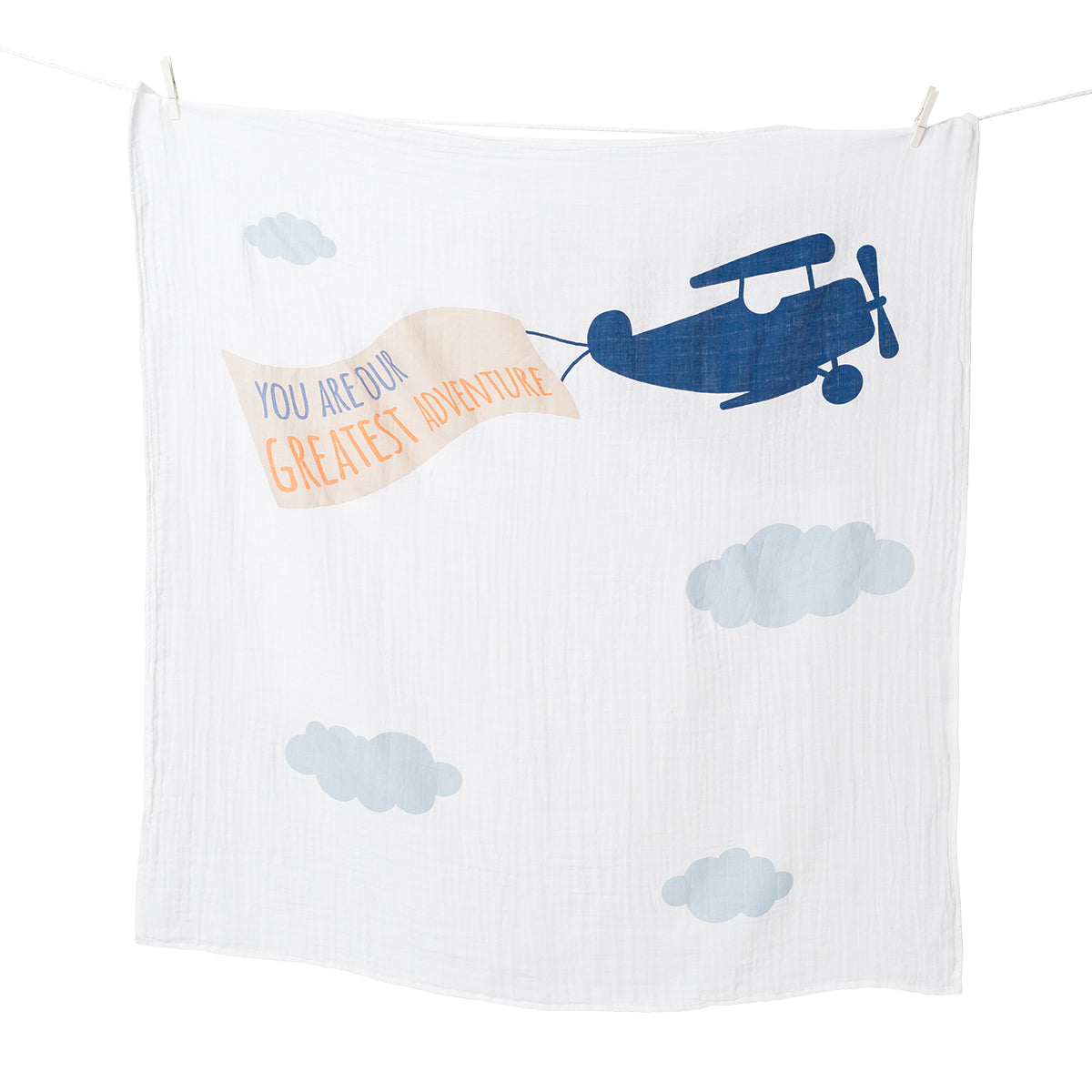 Lulujo - Single Cotton Swaddle & Cards Gift Set- Greatest Adventure