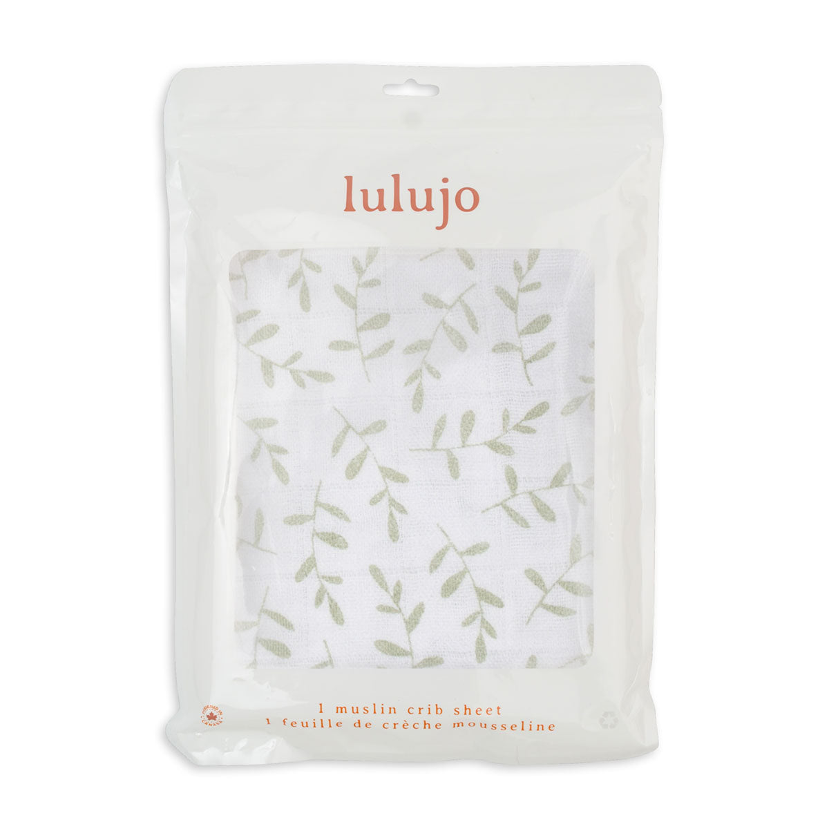 Lulujo - Cotton Fitted Cot  Sheet - Greenery (135cm x 70cm)