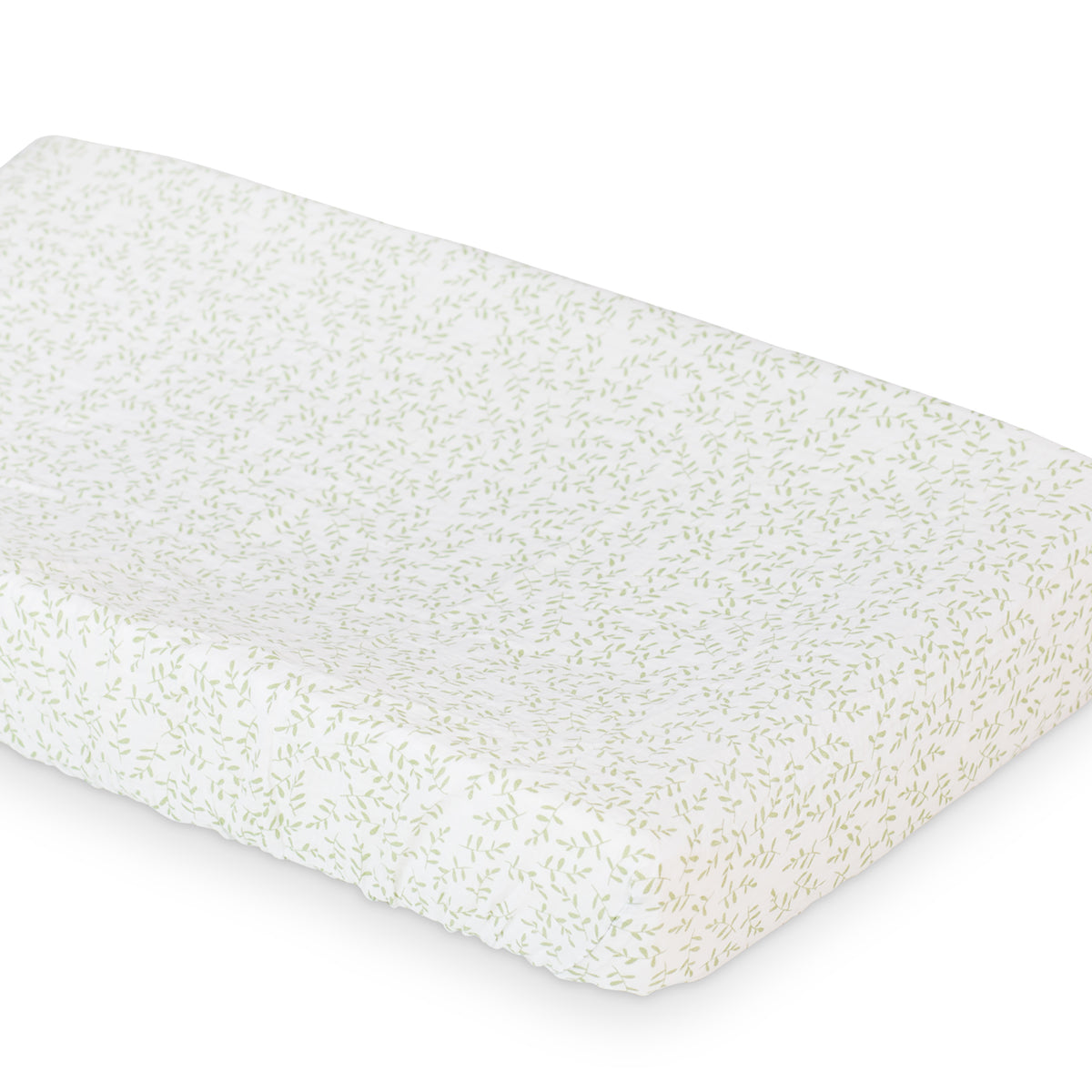 Lulujo - Cotton Fitted Crib Sheet - Greenery (81cm x 43cm)
