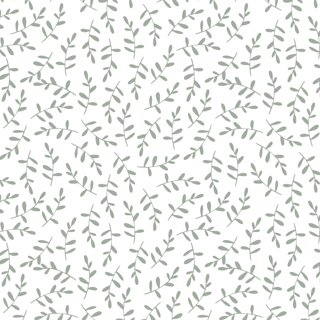 Lulujo - Cotton Fitted Crib Sheet - Greenery (81cm x 43cm)