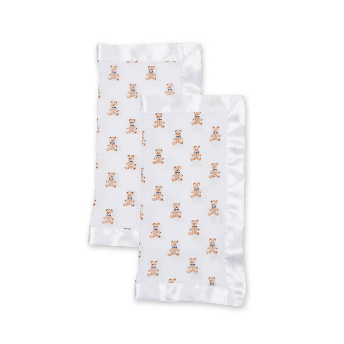 Lulujo - 2 Pack Muslin Security Comforter Blanket - Vintage Bear