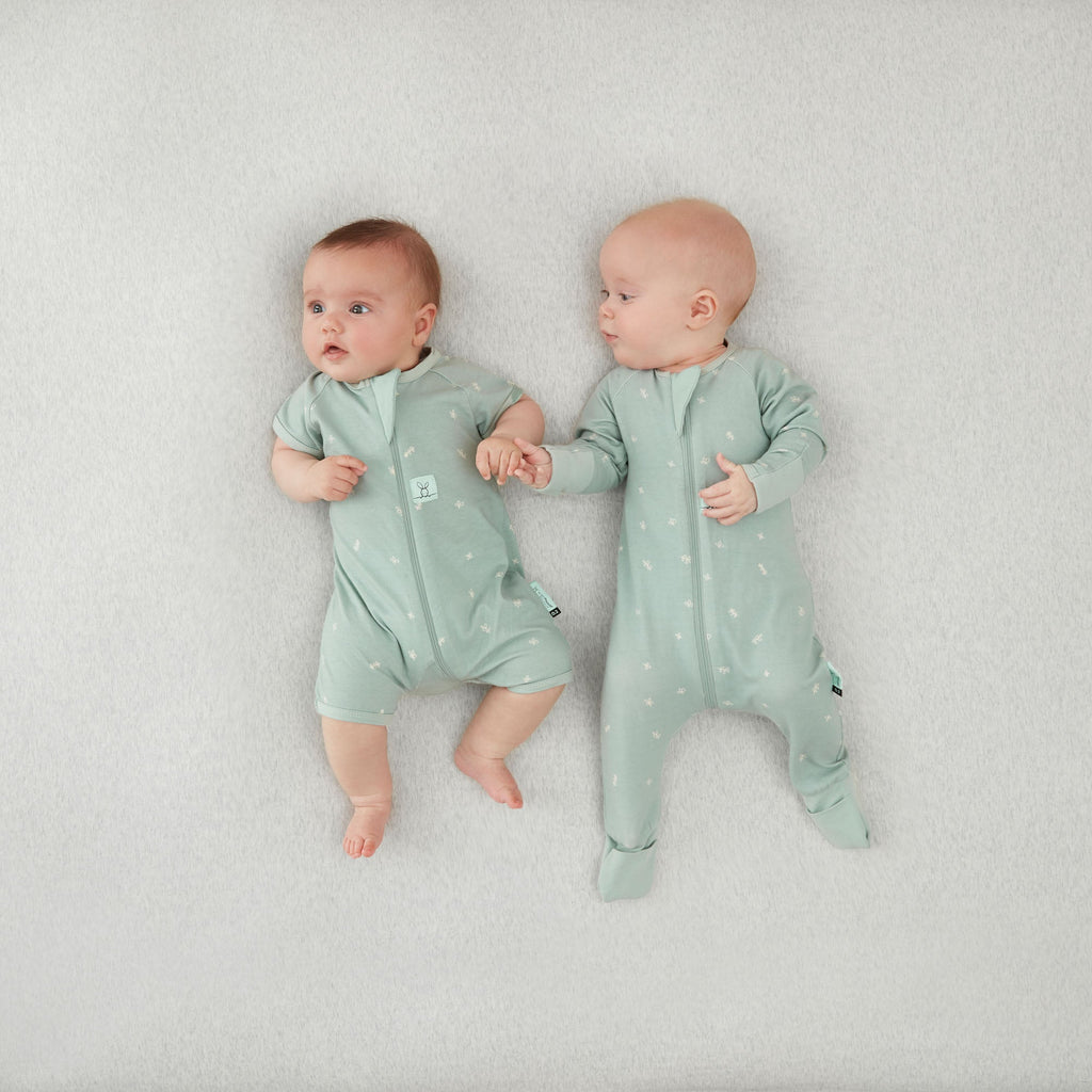 ergoPouch - Organic Layers Long Sleeve Babygrow Sage - Mild 0.2 TOG