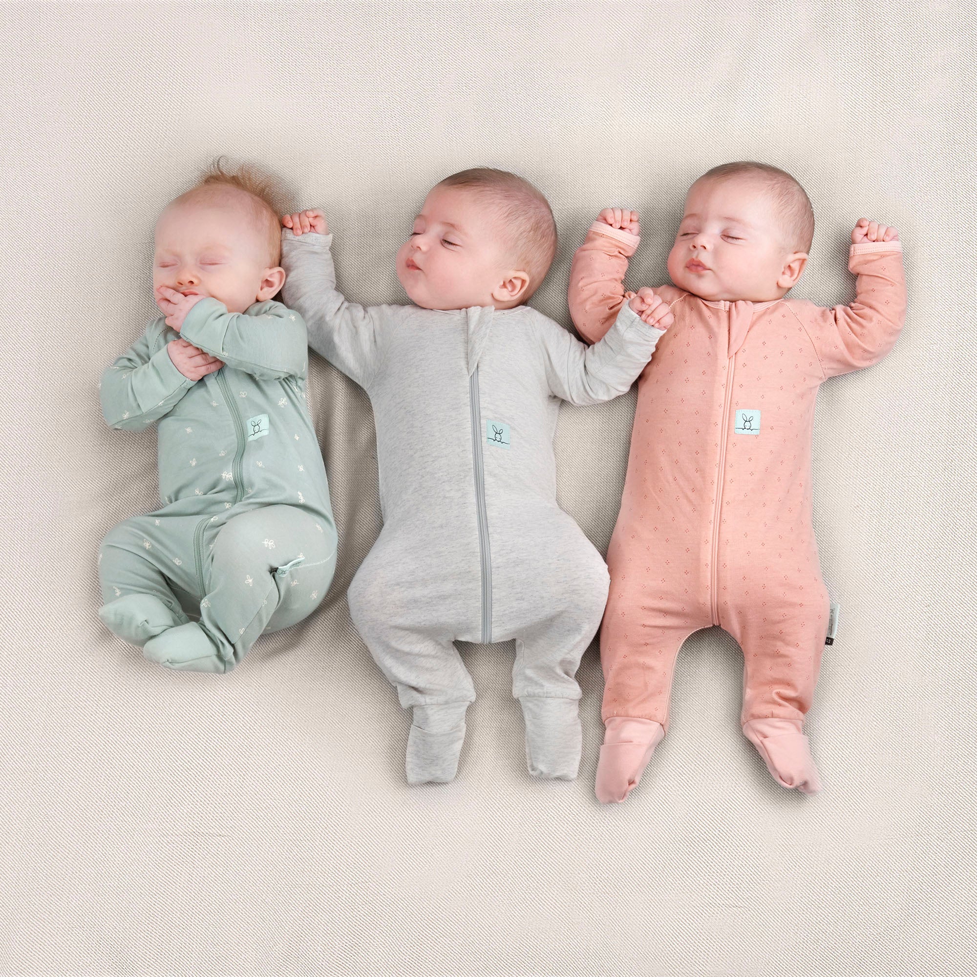 ergoPouch - Organic Layers Long Sleeve Babygrow Sage - Mild 0.2 TOG