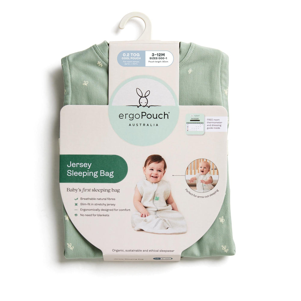 ergoPouch - Organic All Year Jersey Sleeping Bag - Daisy 1.0 TOG