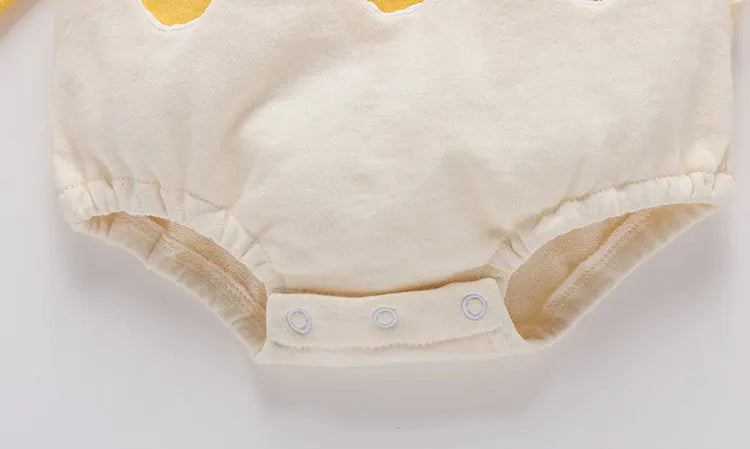 Baby Fried Egg Patchwork Romper Set