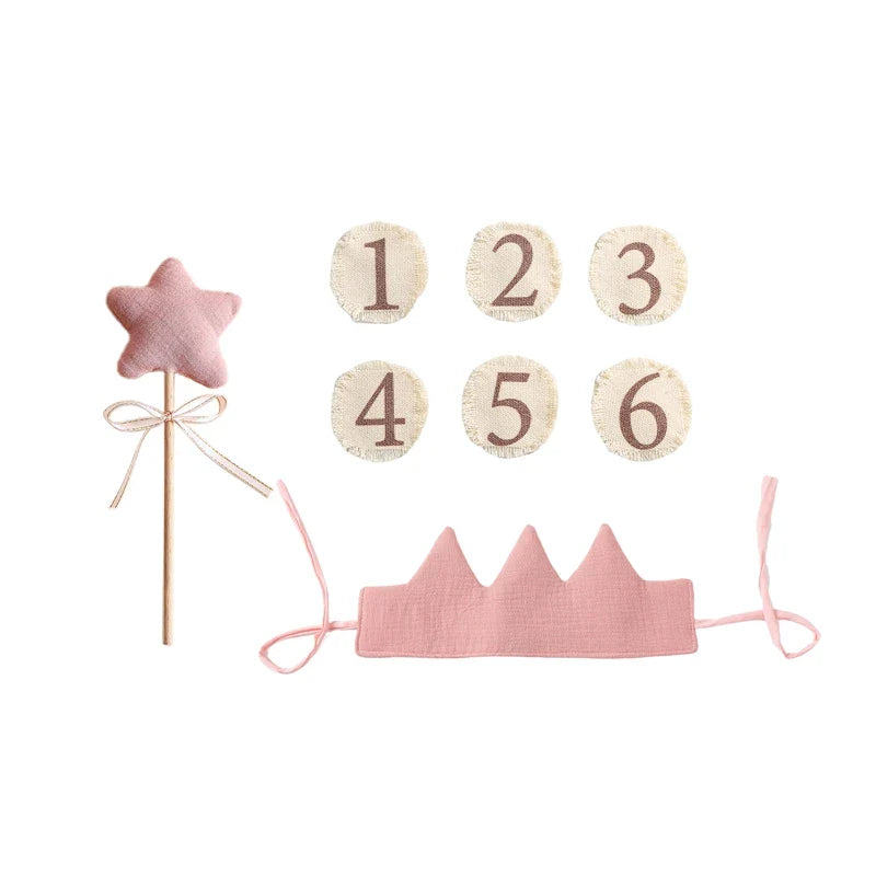 Baby Birthday Crown Set with Wand & Banner - Ages 1-6 Party Props