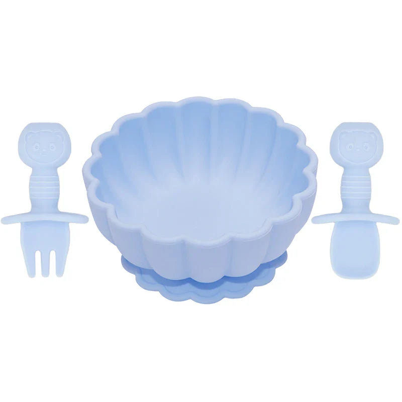 BouBBO Silicone Baby Feeding Set – Suction Bowl, Fork & Spoon