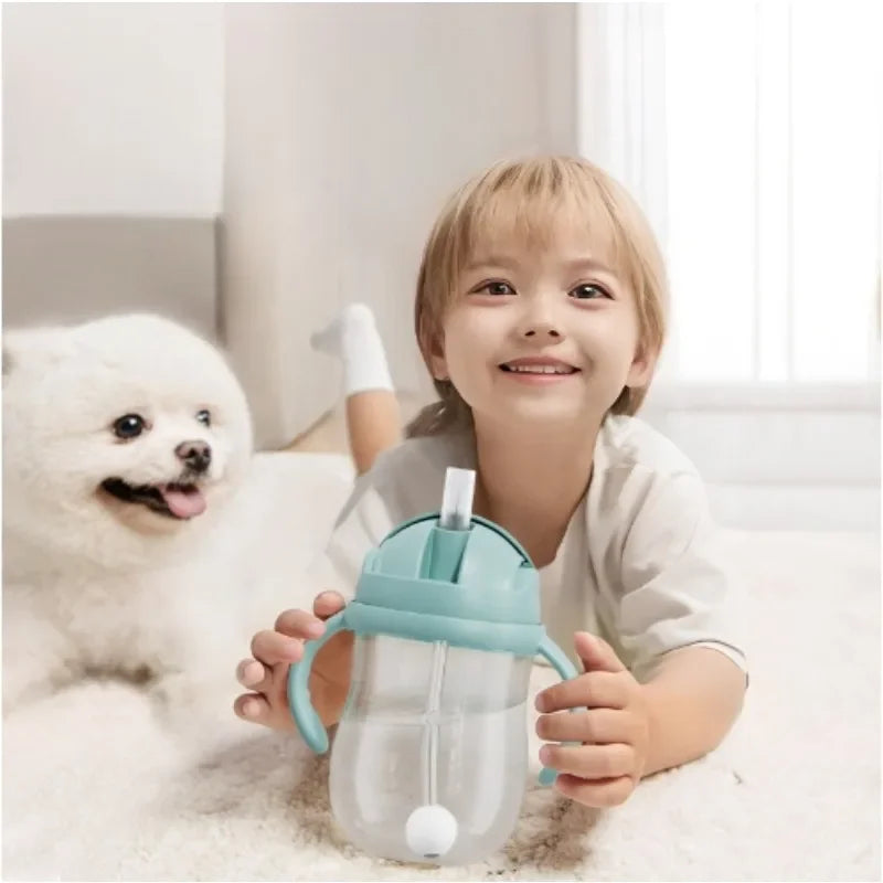 Sluba Baby Water Bottle – Portable Straw Training Cup with Handle (300ml)