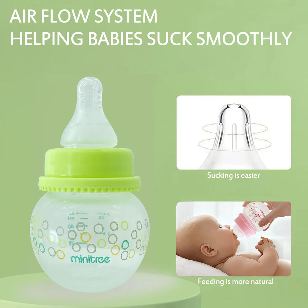 Minitree Baby Bottle – Anti-Leak Newborn Feeding Bottle (0–6 Months, 60ml)