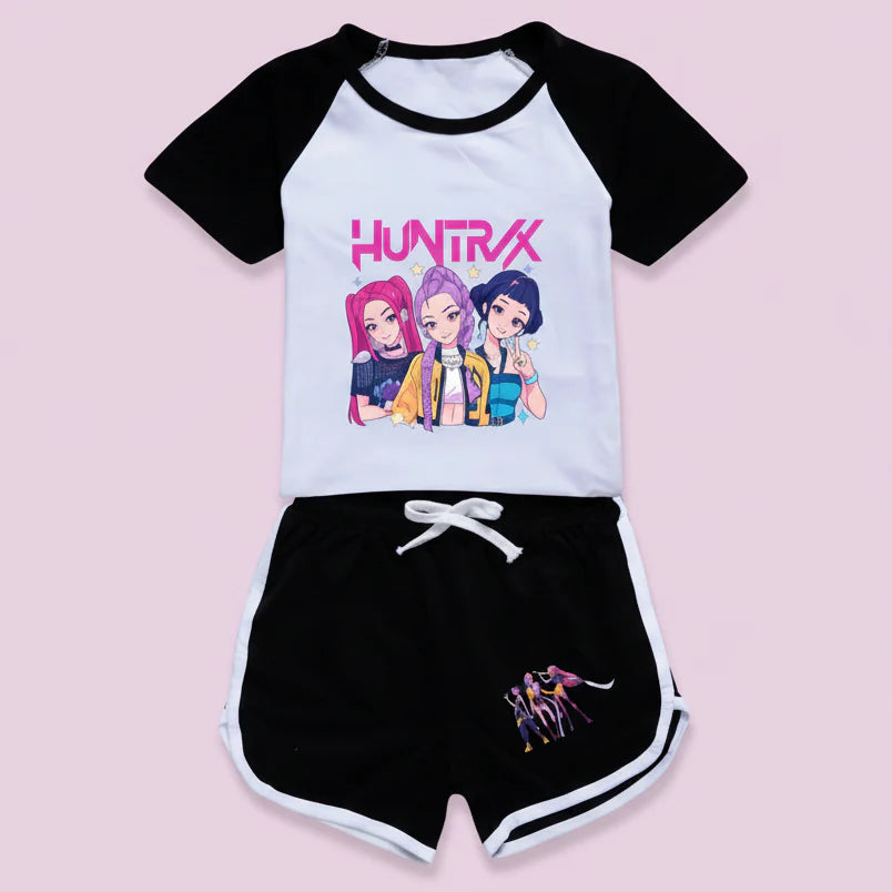 KPop Demon Hunters T-shirt + Sport Shorts 2pcs Set