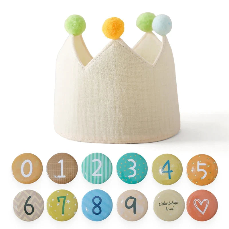Baby Birthday Crown Set with Wand & Banner - Ages 1-6 Party Props