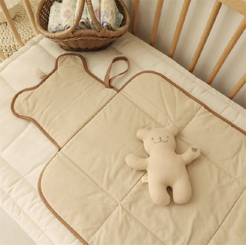 Teddy Bear Quilted Travel Baby Changing Mat
