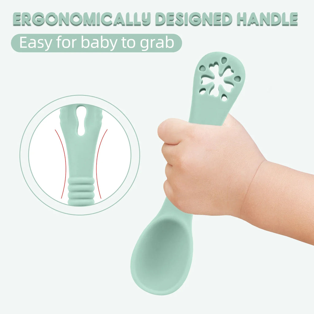 Food-Grade Silicone Baby Feeding Set - Suction Bowl & Spoon