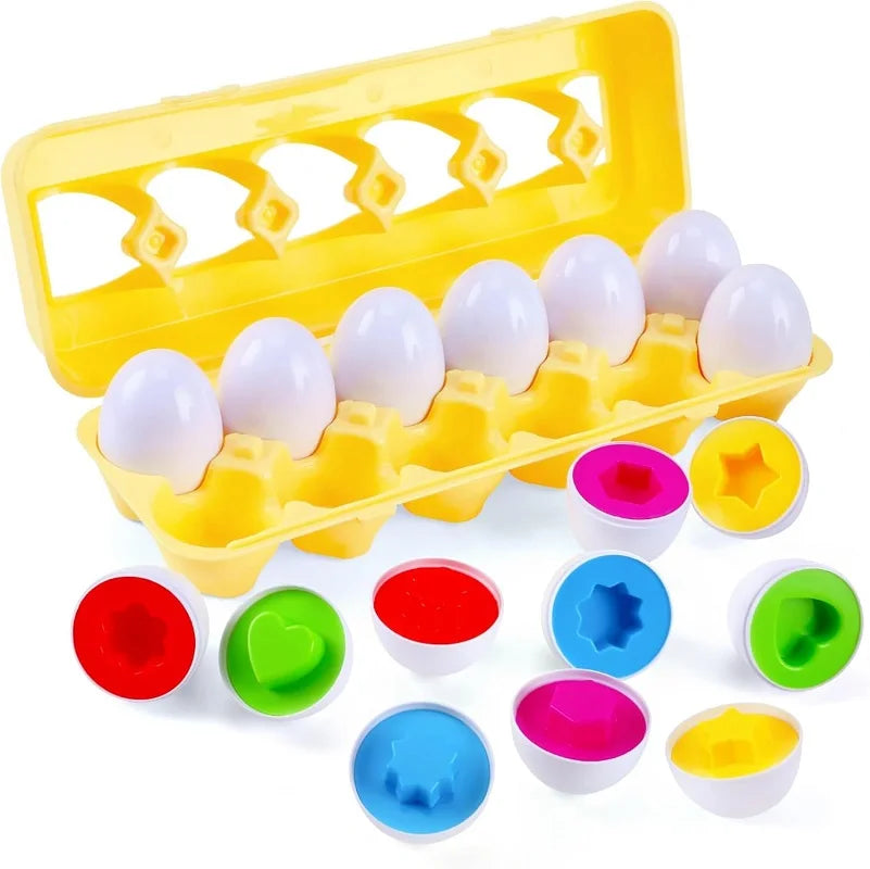Chickamic Matching Eggs – Montessori Shape Sorter & Educational Easter Set
