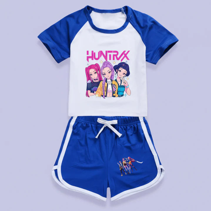 KPop Demon Hunters T-shirt + Sport Shorts 2pcs Set