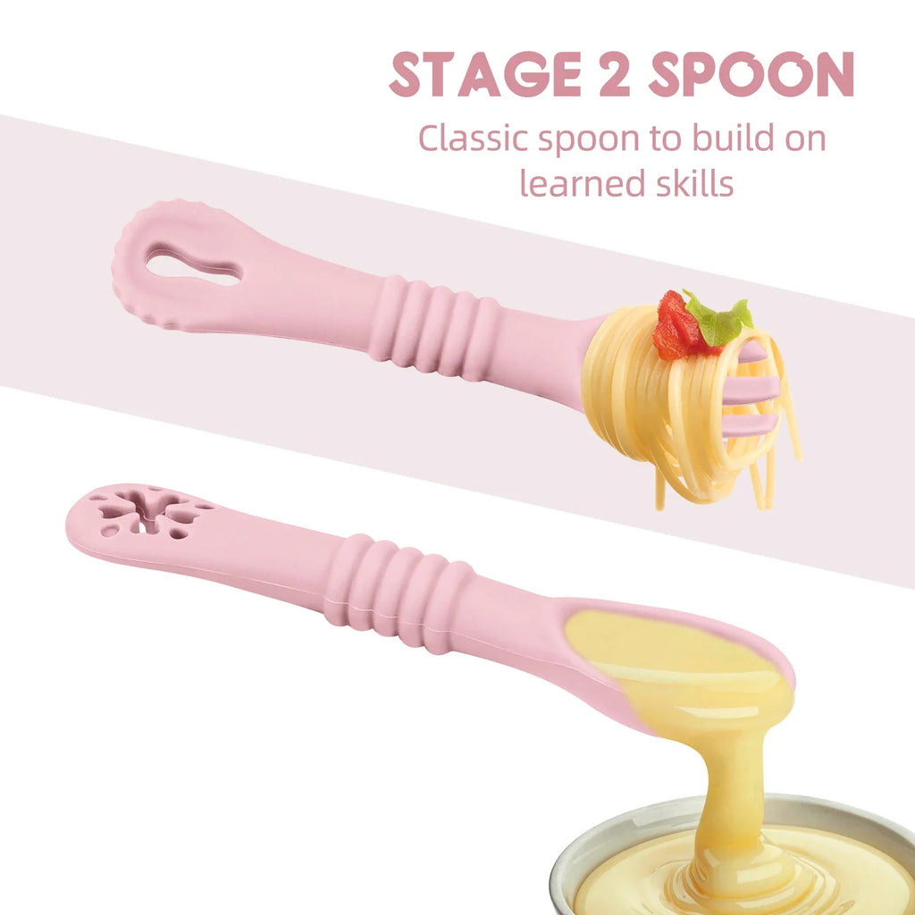 Food-Grade Silicone Baby Feeding Set - Suction Bowl & Spoon