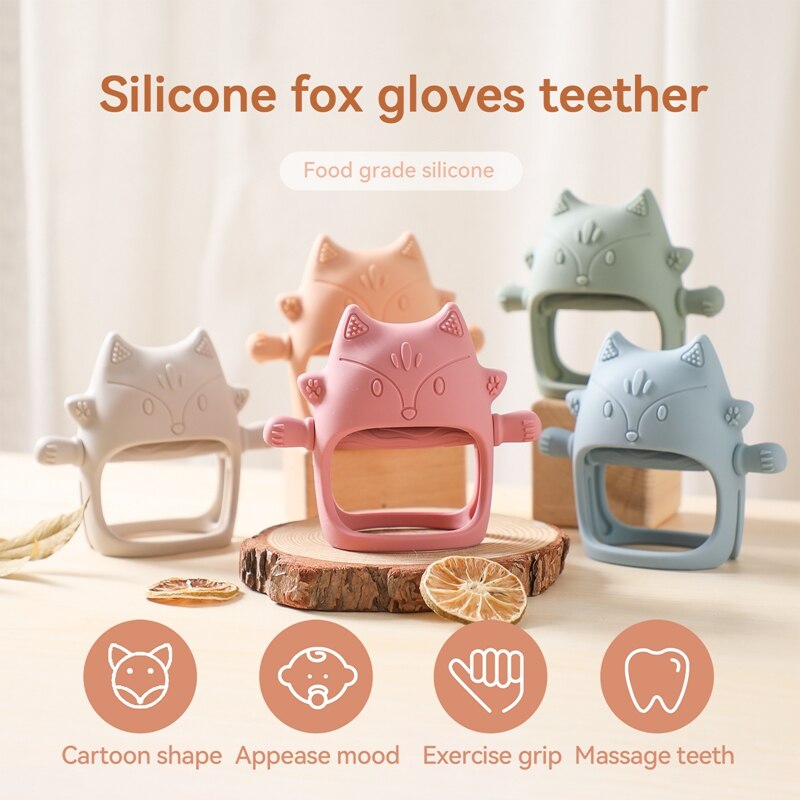 BPA Free Animal Shaped Silicone Teething glove