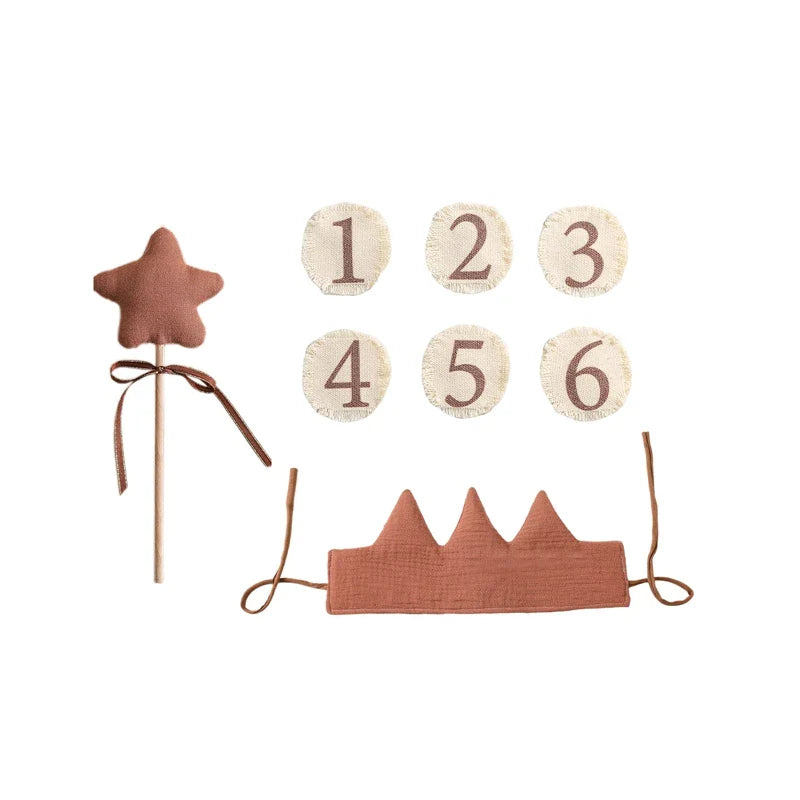 Baby Birthday Crown Set with Wand & Banner - Ages 1-6 Party Props