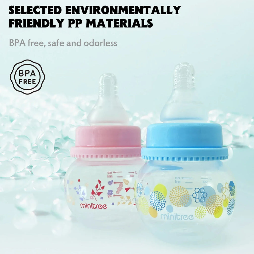 Minitree Baby Bottle – Anti-Leak Newborn Feeding Bottle (0–6 Months, 60ml)
