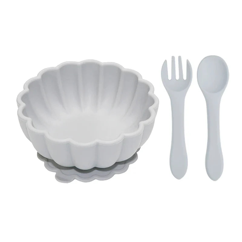 BouBBO Silicone Baby Feeding Set – Suction Bowl, Fork & Spoon